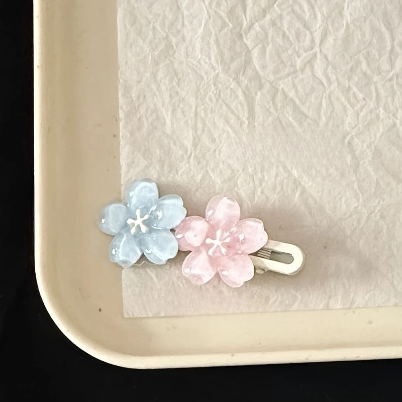 Five Petal Colorful Flower Hair Clip For Women 9