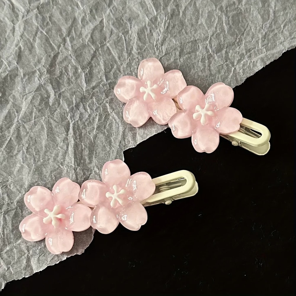 Five Petal Colorful Flower Hair Clip For Women 10