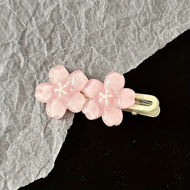 Five Petal Colorful Flower Hair Clip For Women 6