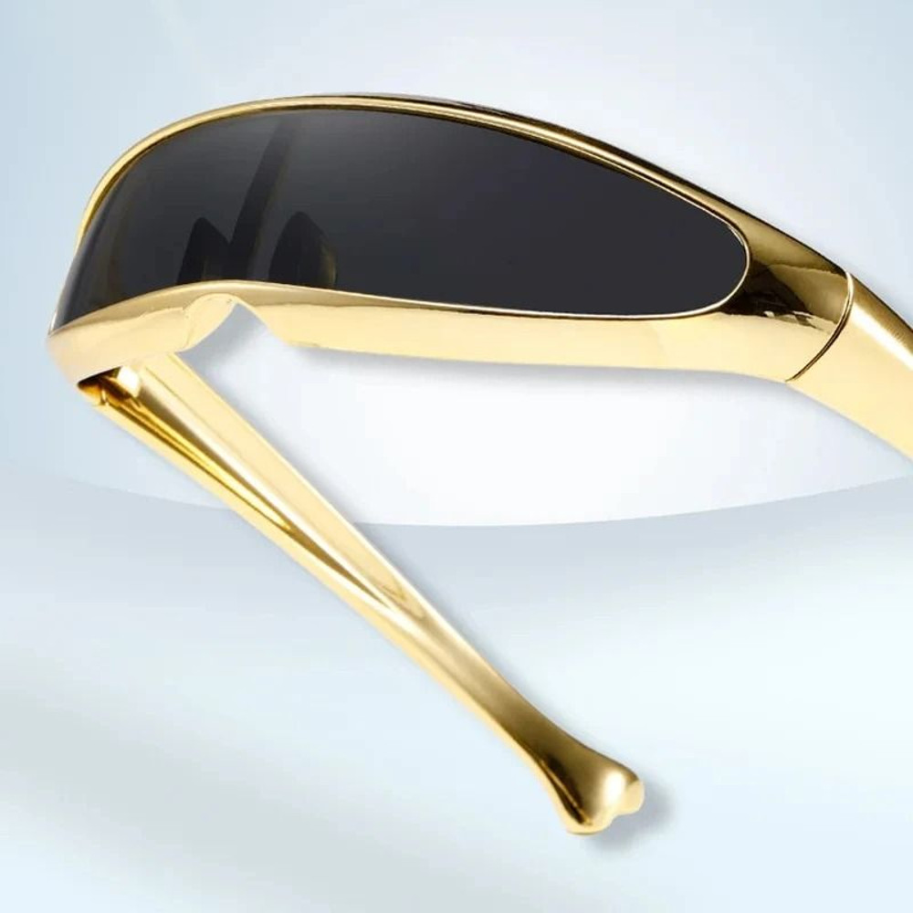Futuristic Electroplated One Piece Sunglasses 4