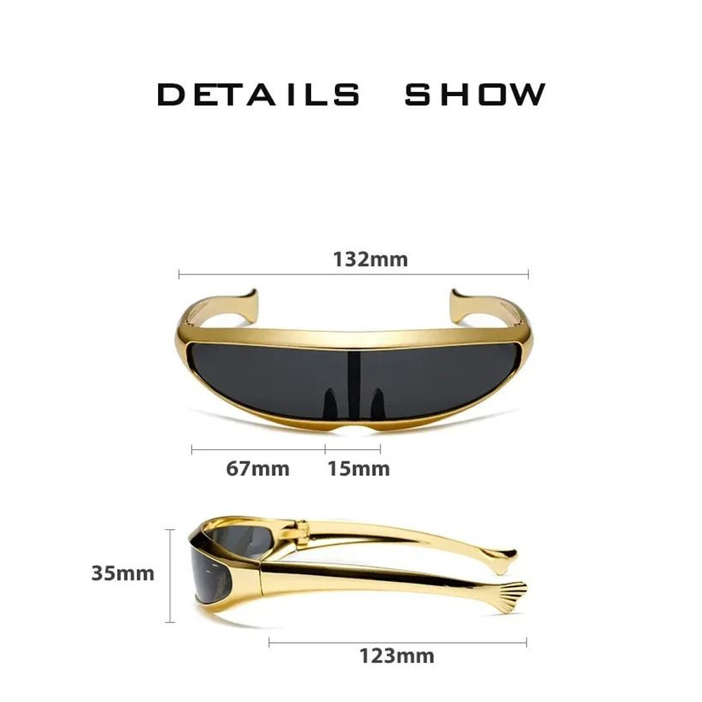 Futuristic Electroplated One Piece Sunglasses 5