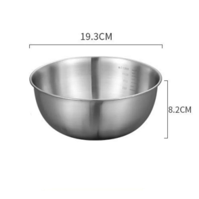Stainless Steel Mixing Bowl Set With Measurement Scale 9