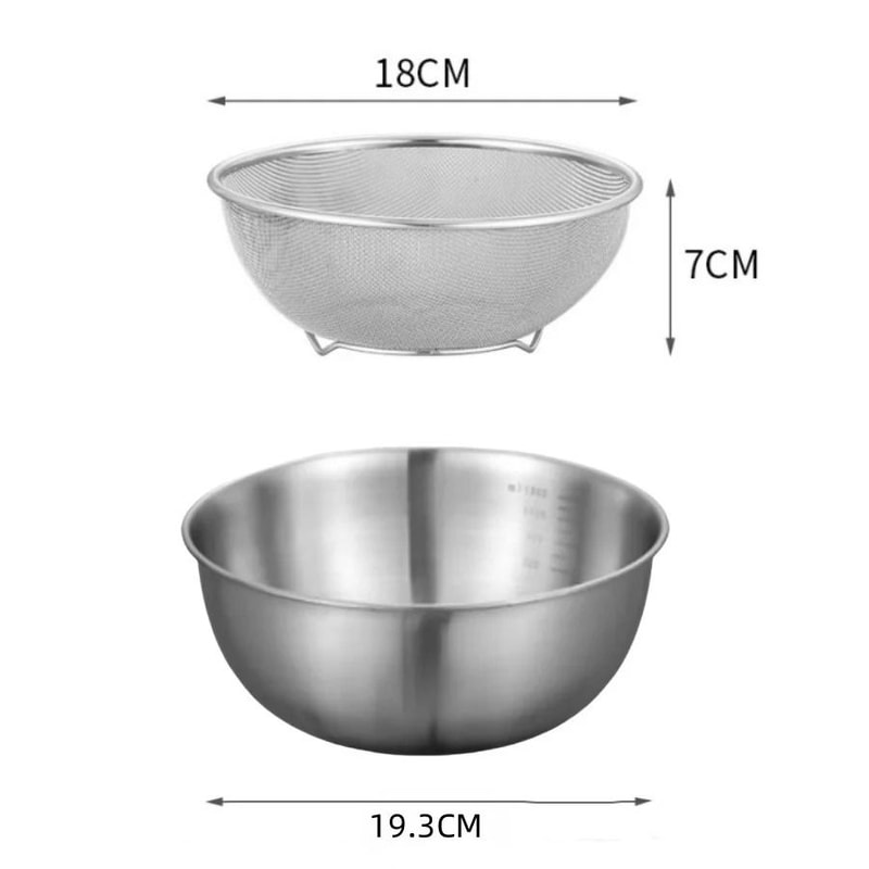 Stainless Steel Mixing Bowl Set With Measurement Scale 15