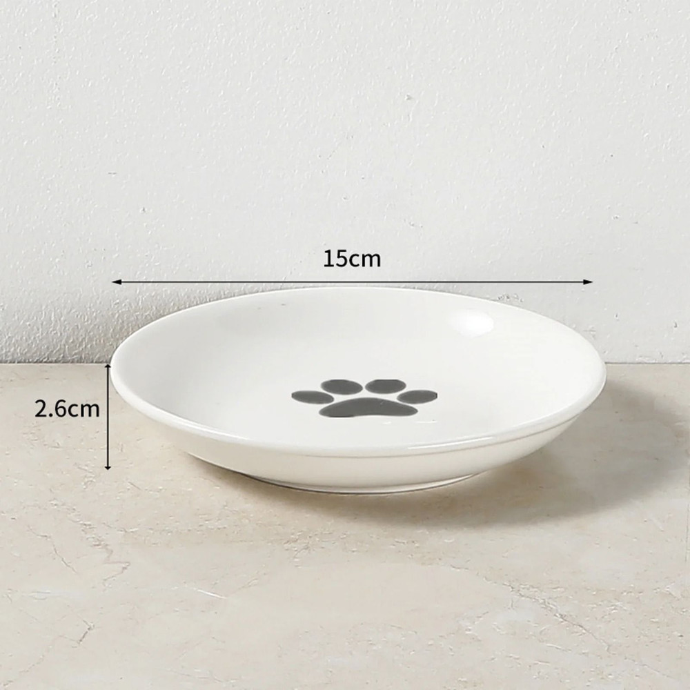 Ceramic Cat Food Bowl With Optional Raised Iron Stand 7