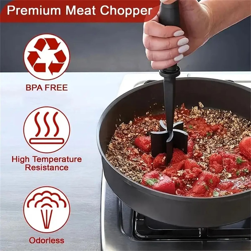 HeatResistant Meat Chopper And Ground Beef Smasher 4