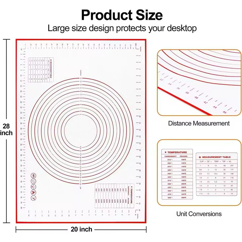 Silicone Baking Mat Non Stick Kneading Pad 3