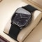 Men Square Minimalist Quartz Watch Leather Strap 0
