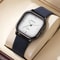 Men Square Minimalist Quartz Watch Leather Strap 9