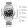 Men Square Dial Stainless Steel Quartz Watch With Calendar 5