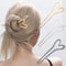 Metal Heart Hair Fork U Shape Hairpin For Women 0