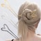 Metal Heart Hair Fork U Shape Hairpin For Women 2
