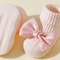 Toddler Socks With Bows Soft Cotton Anti Slip Baby Ankle Socks 4 Pairs 3