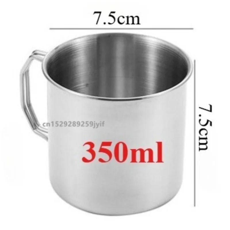 Stainless Steel Camping Cup Portable Outdoor Water Mug With Handle 7