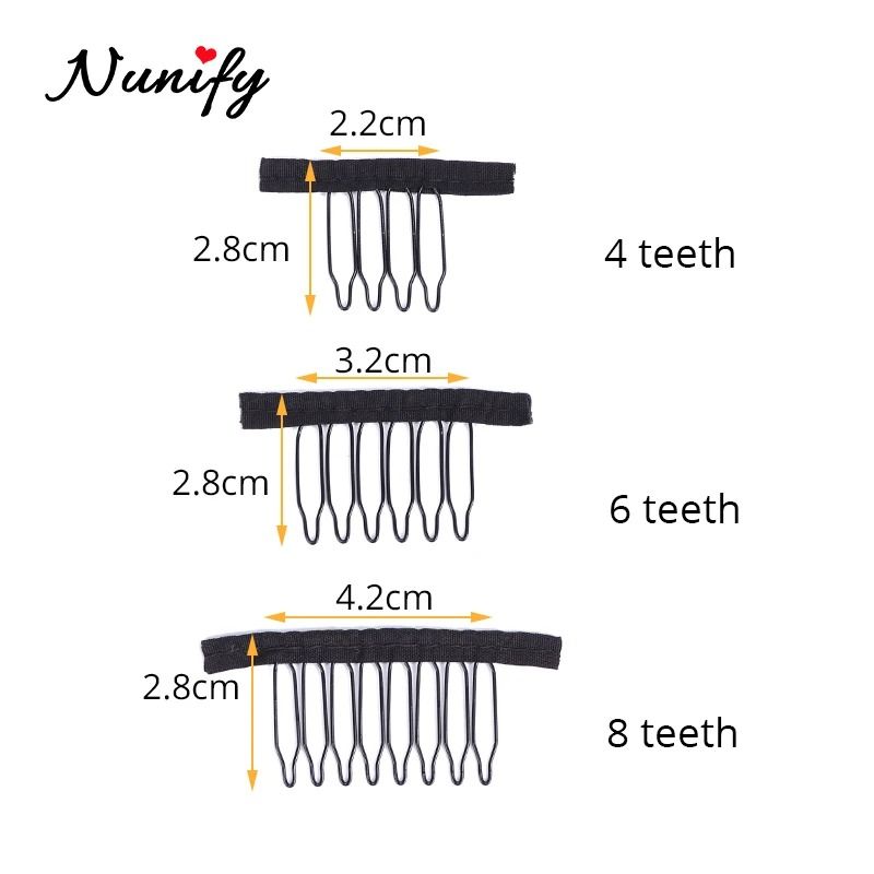 Wig Comb Clips With Stainless Steel Teeth For Hair Extensions 3
