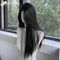 Black Synthetic Long Straight Wig Middle Part Natural Full Head Cover 1