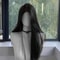 Black Synthetic Long Straight Wig Middle Part Natural Full Head Cover 6