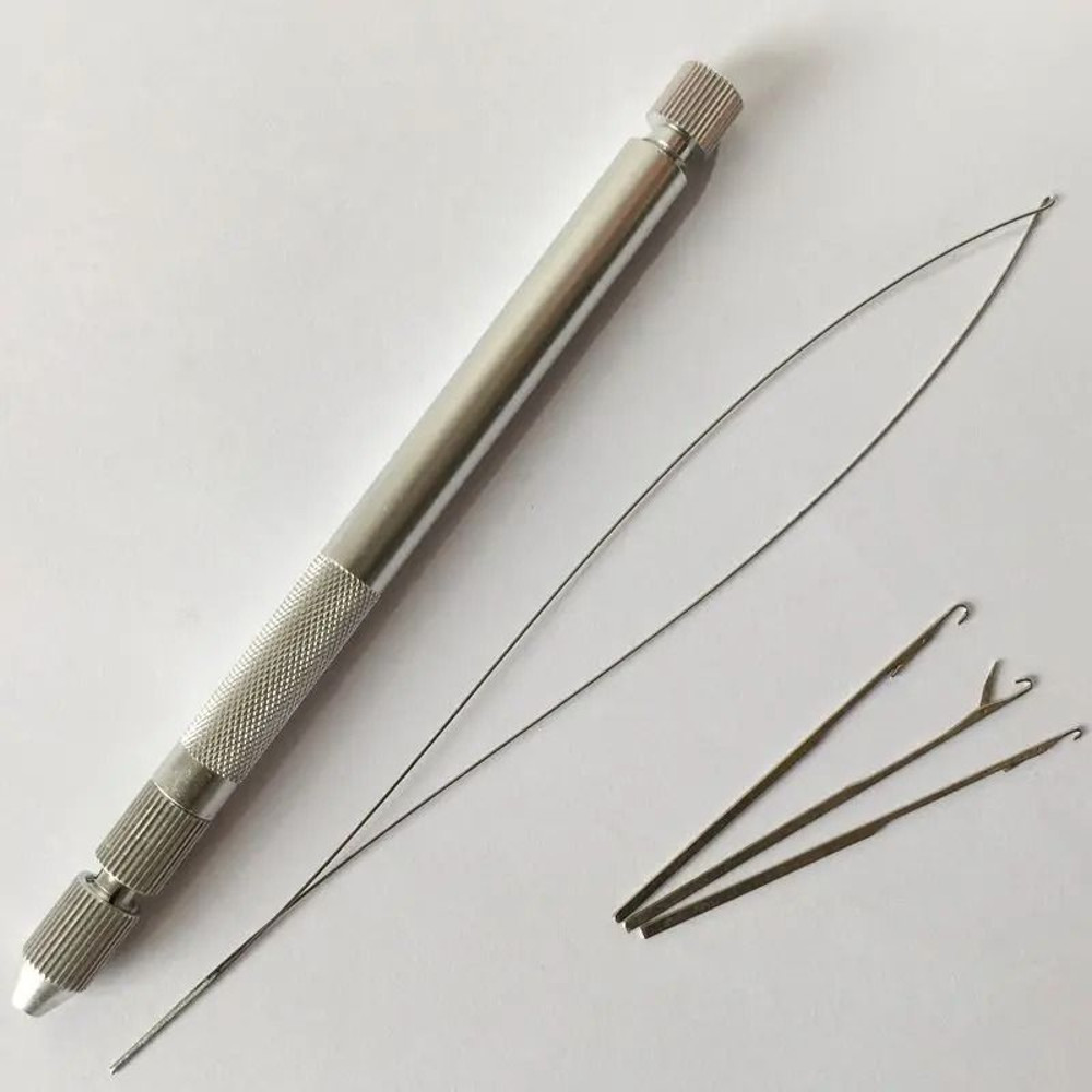 Hair Extension Metal Pulling Needle Set With Loop Tool 0