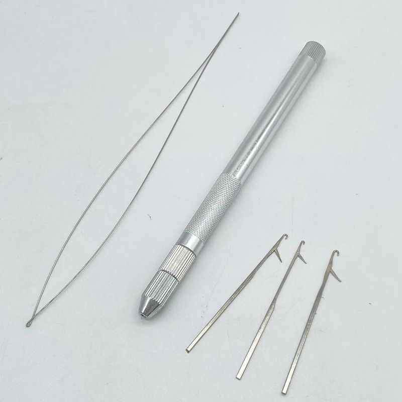 Hair Extension Metal Pulling Needle Set With Loop Tool 6