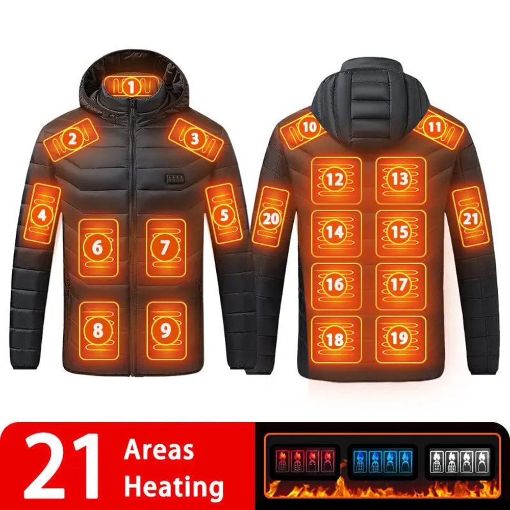 Heated Jacket For Men With 21 Heating Zones USB Winter Coat 14