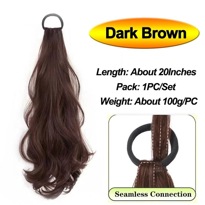 Long Wavy Synthetic Ponytail Hairpiece 8