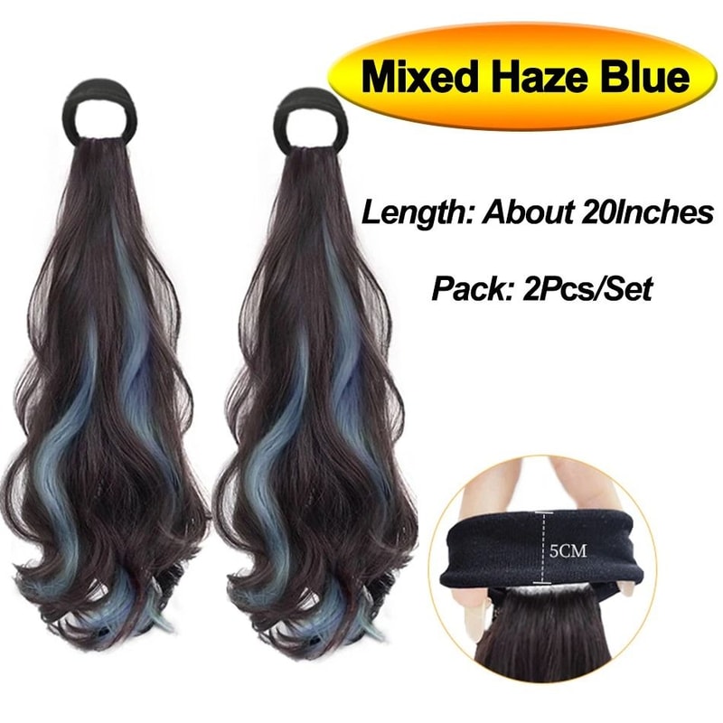 Long Wavy Synthetic Ponytail Hairpiece 16