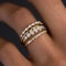 Gold Plated Stacking Rings With Zirconia 0