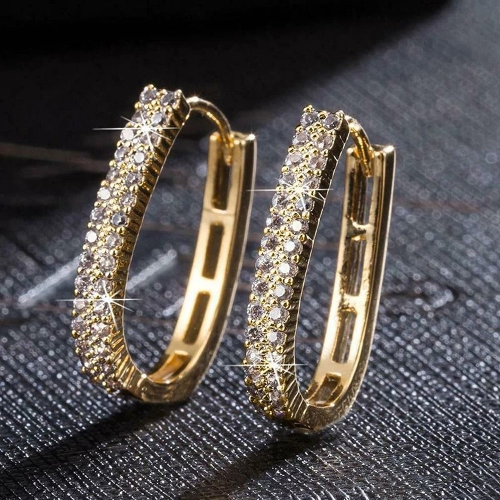 Full Paved CZ Hoop Earrings For Women 3