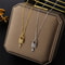 Zircon Crystal Lock And Key Pendant Necklace 2