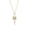 Zircon Crystal Lock And Key Pendant Necklace 5