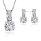 Cubic Zirconia Bridal Necklace And Stud Earrings Set 0
