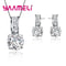 Cubic Zirconia Bridal Necklace And Stud Earrings Set 1