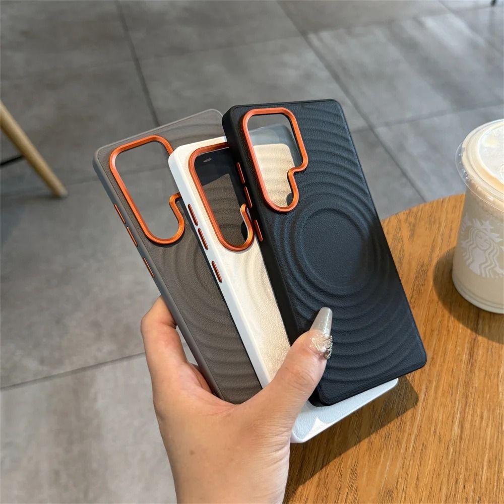 Magnetic Leather Pattern Phone Case With Wave Texture 4