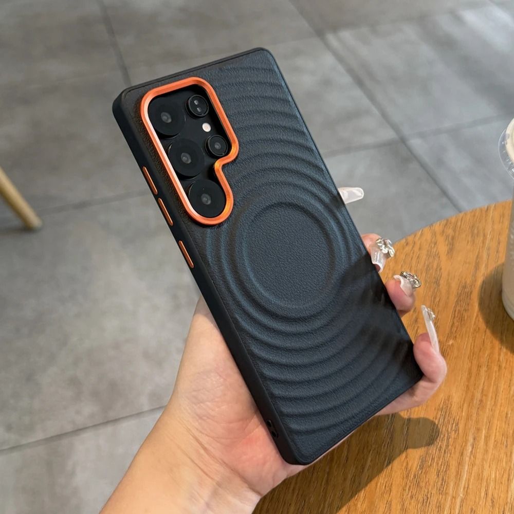 Magnetic Leather Pattern Phone Case With Wave Texture 9