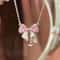 Sweet Pink Bow Pendant Necklace 0