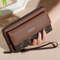 Mens Classic Faux Leather Wallet With Double Layers And Zippered Card Holder 10