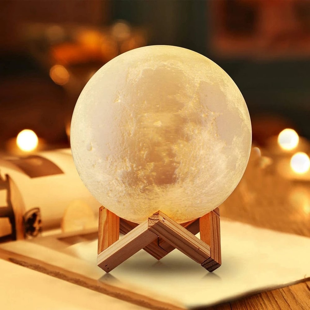 LED Moon Lamp Night Light With Stand 5