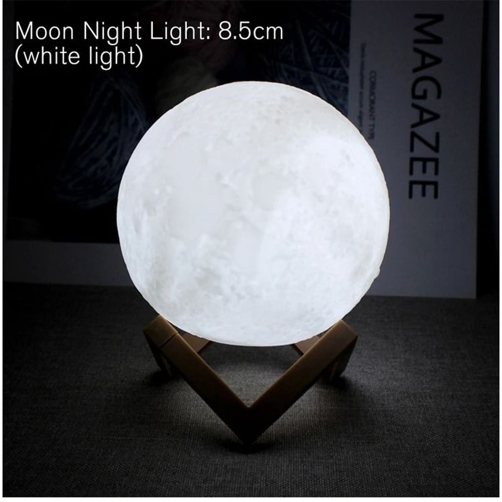 LED Moon Lamp Night Light With Stand 7