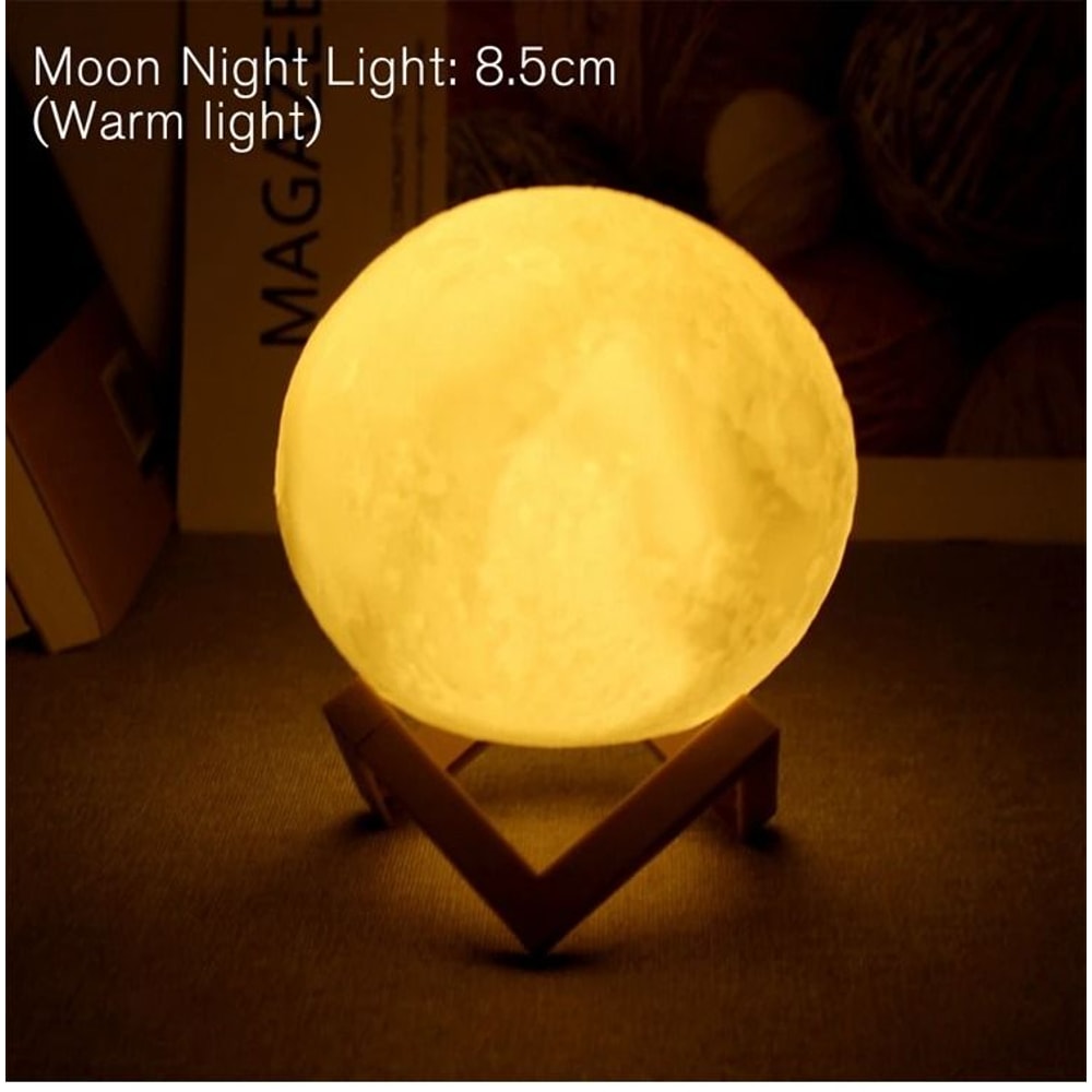 LED Moon Lamp Night Light With Stand 8