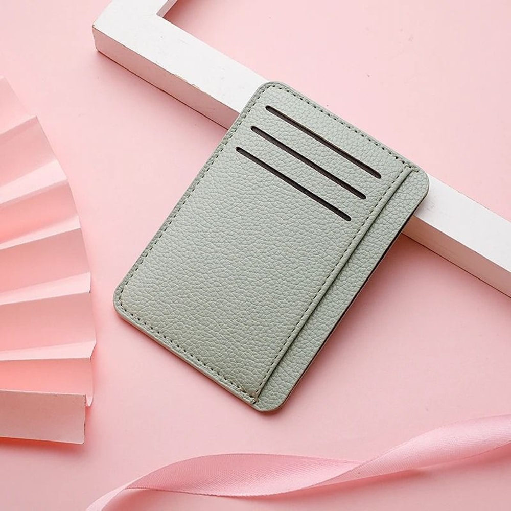Ultra Thin Soft PU Leather Mini Credit Card Wallet Slim Pocket Card Holder 6