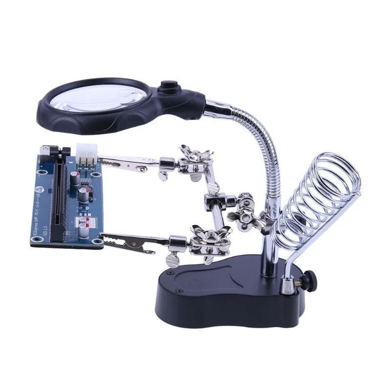 Desktop Magnifier With LED Lights And Adjustable Holder Third Hand Soldering Tool 1