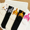 Cartoon Cat Egg Cozy Mid Calf Socks 3