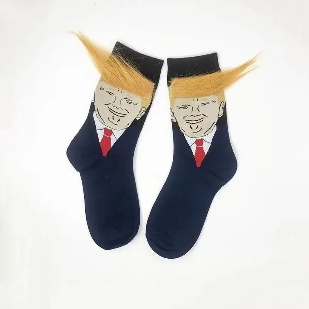 Funny Presidential 3D Hair Socks 0