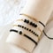 4 Piece Black Glass Stone Bracelet Set 1