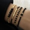 4 Piece Black Glass Stone Bracelet Set 6