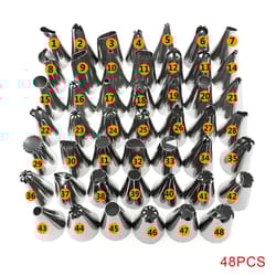 48 piece stainless steel cake decorating nozzles set