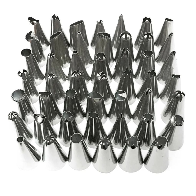 48 Piece Stainless Steel Cake Decorating Nozzles Set 1