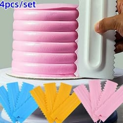 4 piece double-sided cake scraper set