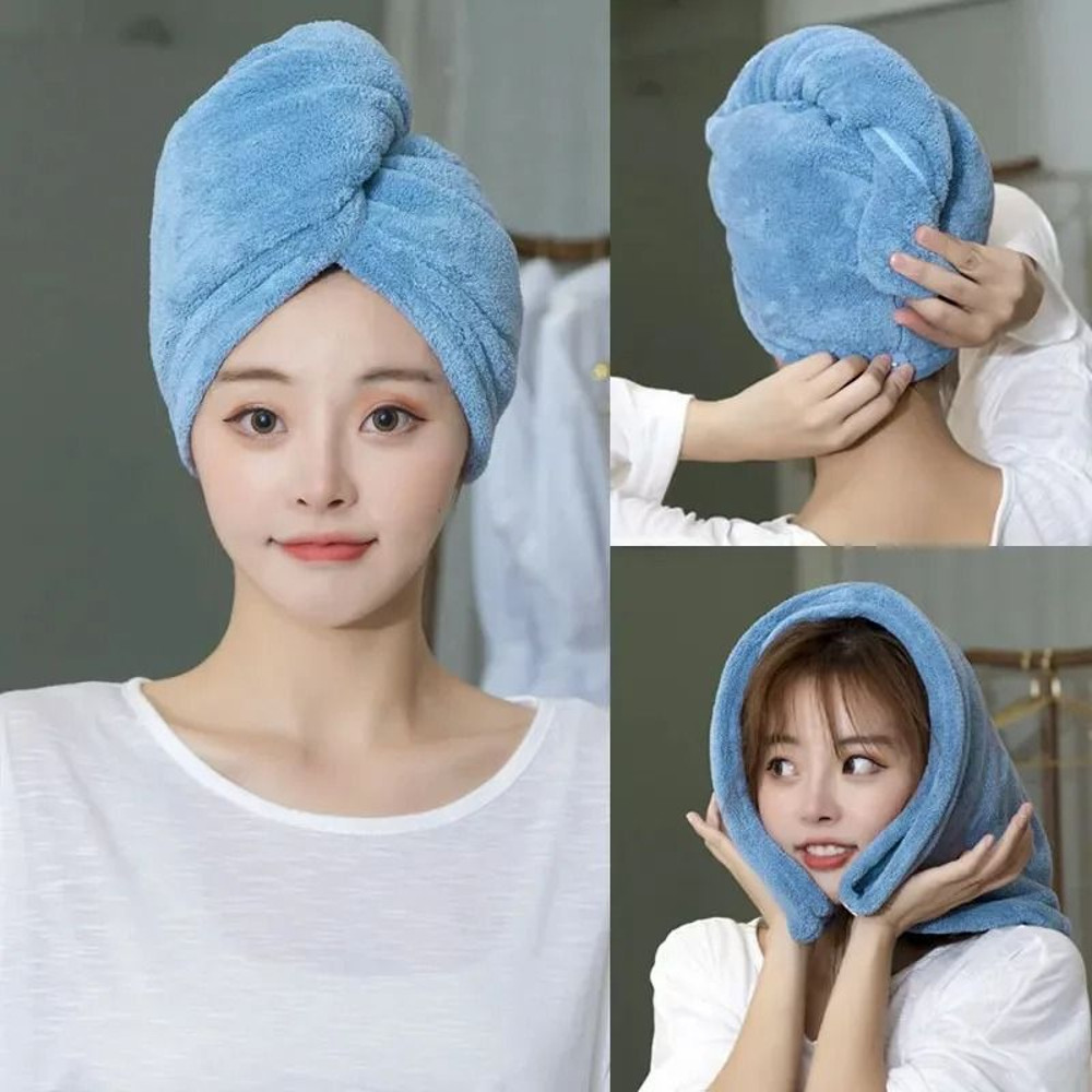 QuickDry Microfiber Hair Towel Cap For Women 2