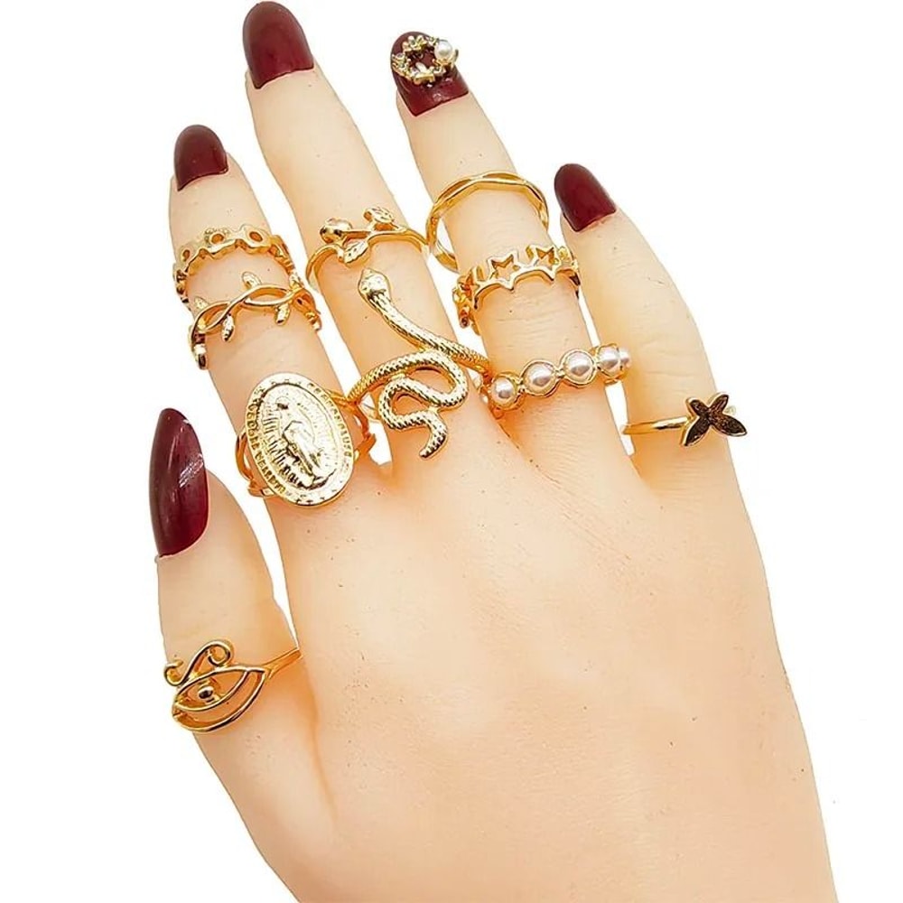 Gold Tone Mixed Style Ring Set For Women 30 Pieces 3