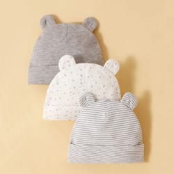 soft cotton newborn baby hat set three piece comfortable infant caps